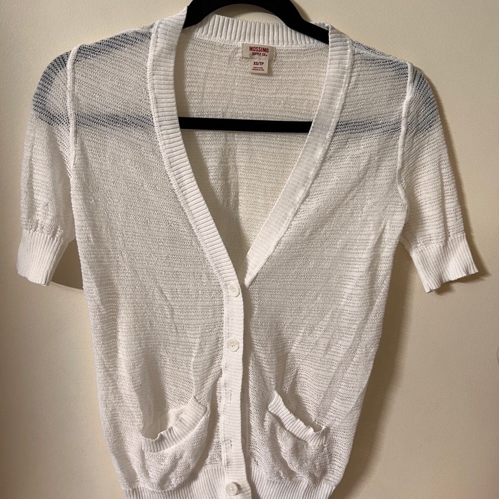 Mossimo Supply & Co White Cardigan with Buttons - XS